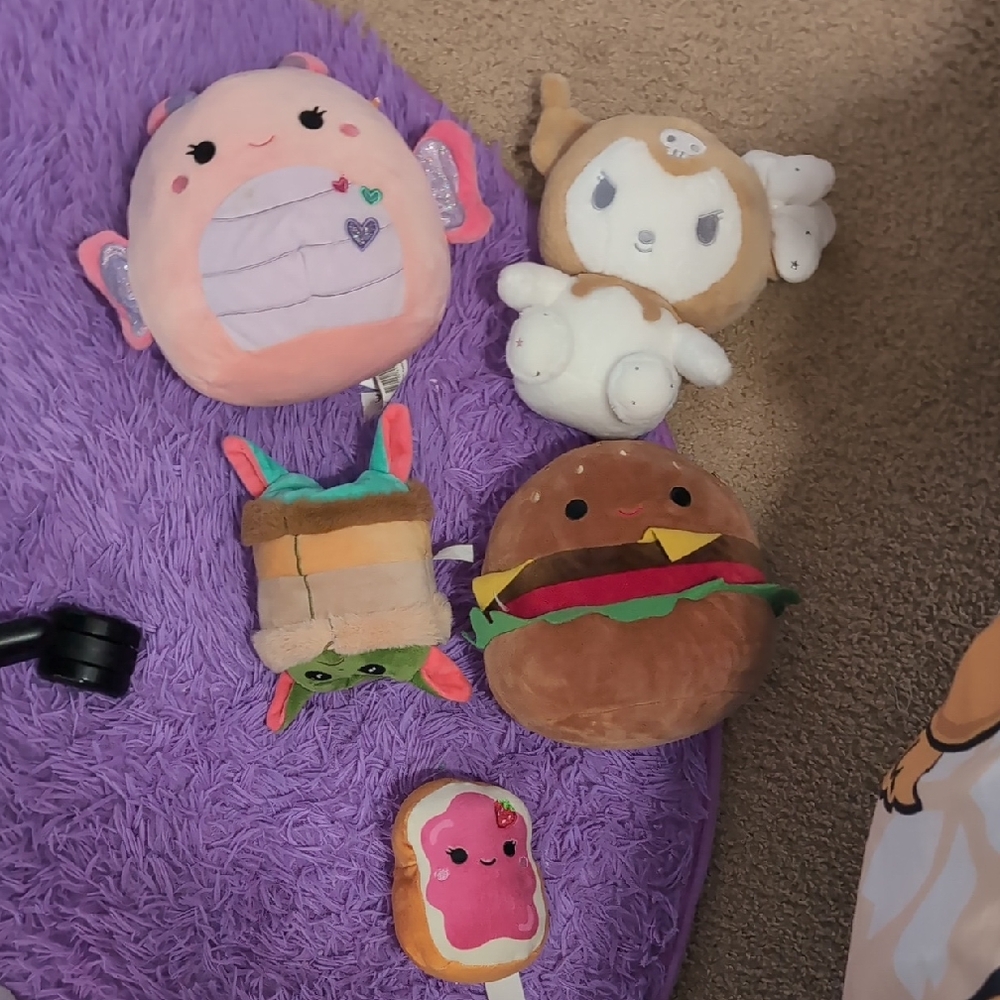 Squishmallows Plush Toy Set - Pink, Brown, Green
